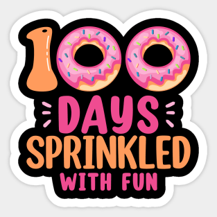 100 Days Sprinkled With Fun - Cute Cupcake Donuts 100th Day of School Girl Sticker
